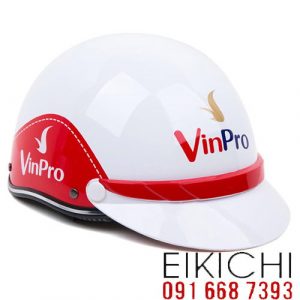 In logo lên nón bảo hiểm quảng cáo theo yêu cầu làm quà tặng khách hàng