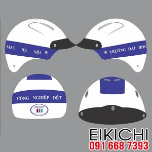 In logo lên nón bảo hiểm quảng cáo theo yêu cầu làm quà tặng khách hàng
